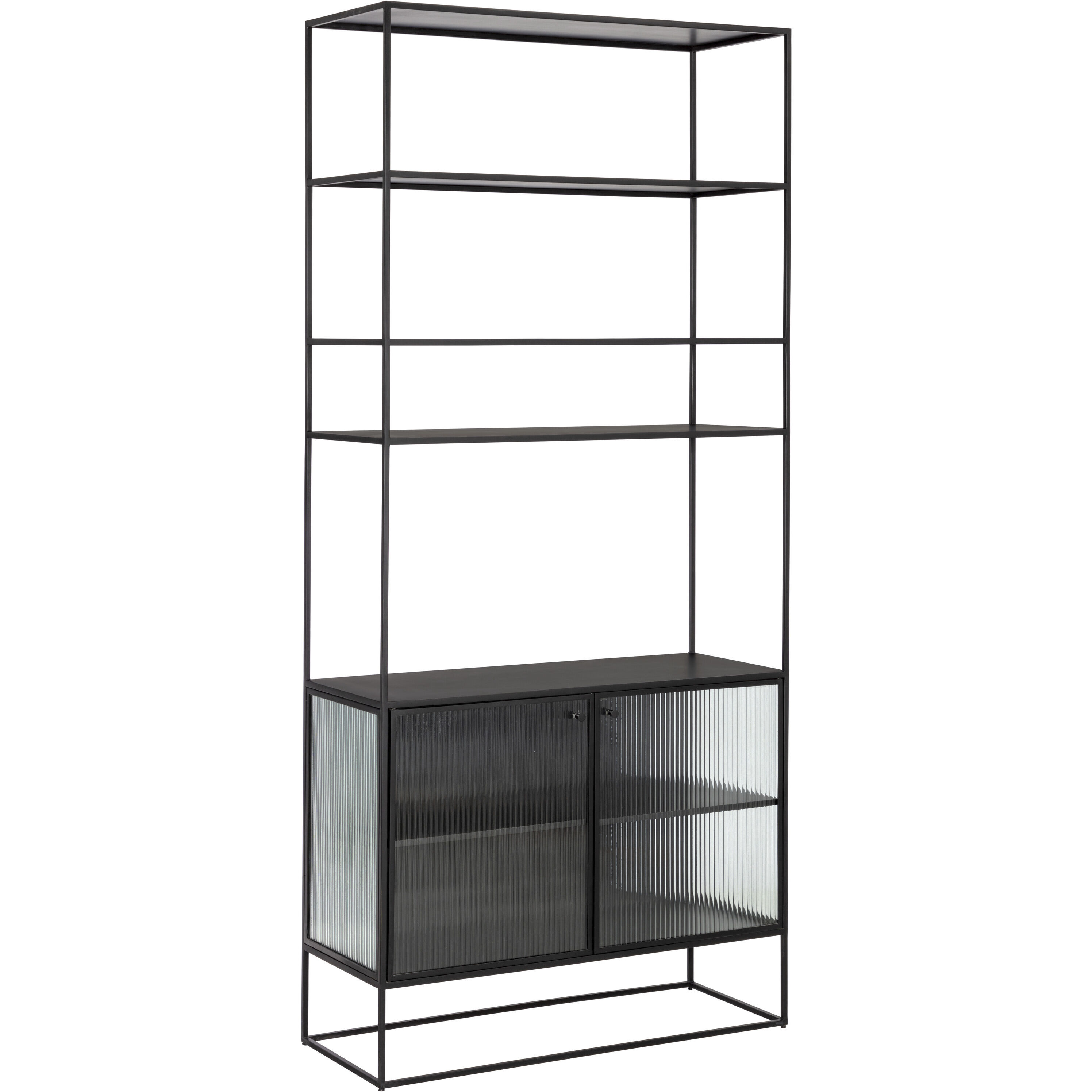 Parsons Clear / Matte Black Bookcase